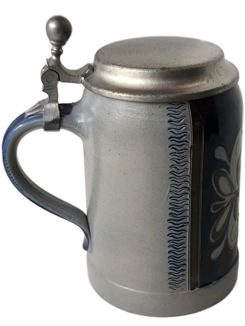 Кружка пивная (керамика с оловянной крышкой)