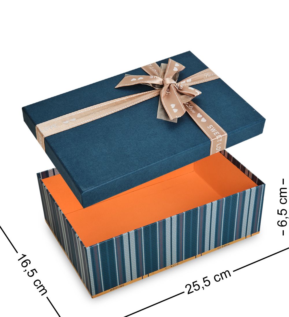 WG-76/1-B Коробка подарочная «Прямоугольник» цв.синий