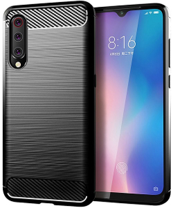 Чехол для Xiaomi Mi 9 (9 Pro 5G) цвет Black (черный), серия Carbon от Caseport