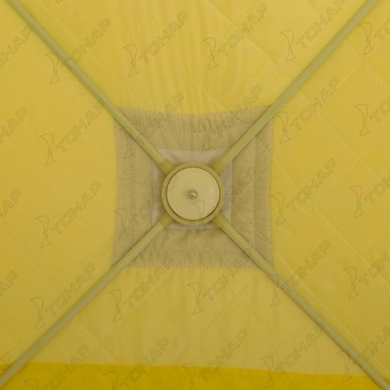 Палатка зимняя утепл. Куб Premium 1,8х1,8 желтый/серый (HS-WSCI-P-180YG) Helios