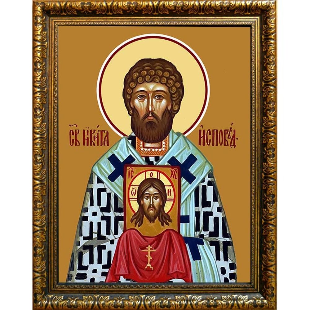 Никита Исповедник Аполлониадский, архиепископ, святитель. Икона на холсте.