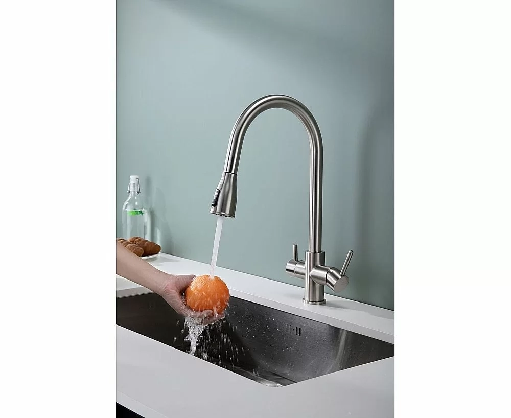 Смеситель для кухни Paulmark Lange La214212-BS брашированная сталь