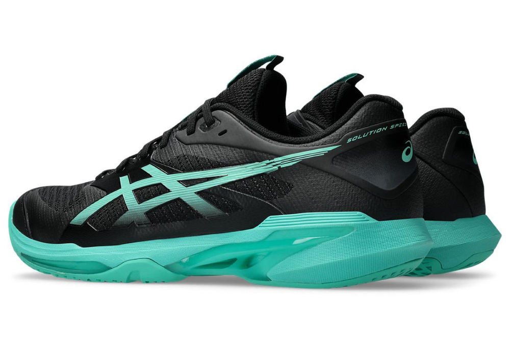 Мужские теннисные кроссовки Asics Solution Speed FF 4 - black/aurora green