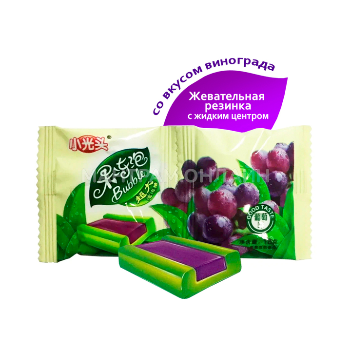 Жевательная резинка Bubble с джемовой серединой со вкусом винограда 16 г