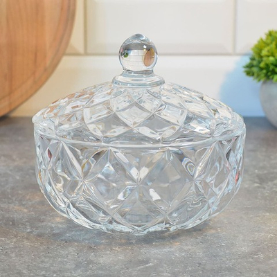 Ваза 1100мл с крышкой d15см h16,5см, DM613