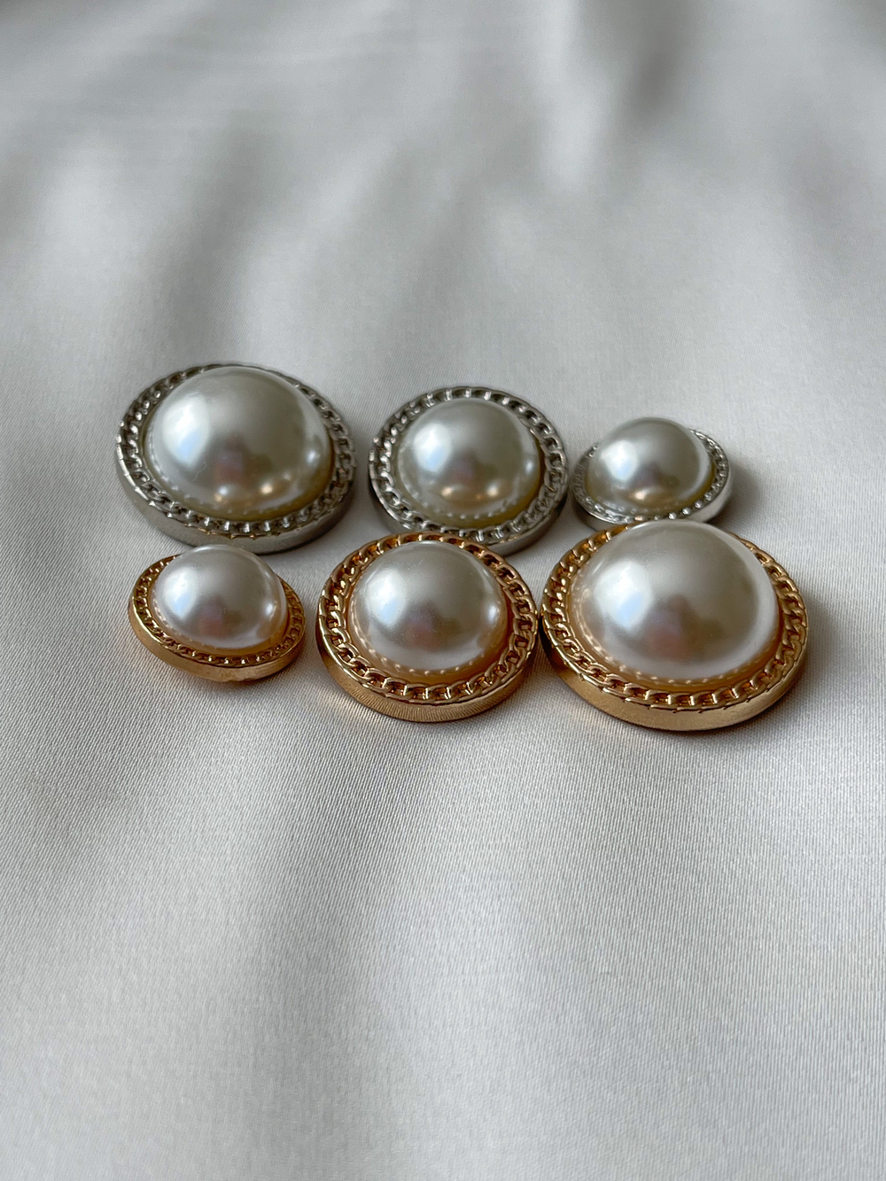 Пуговицы Глянцевое Золото Жемчуг1