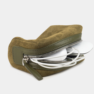 Несессер Mignon из замши и кожи теленка, зеленого цвета