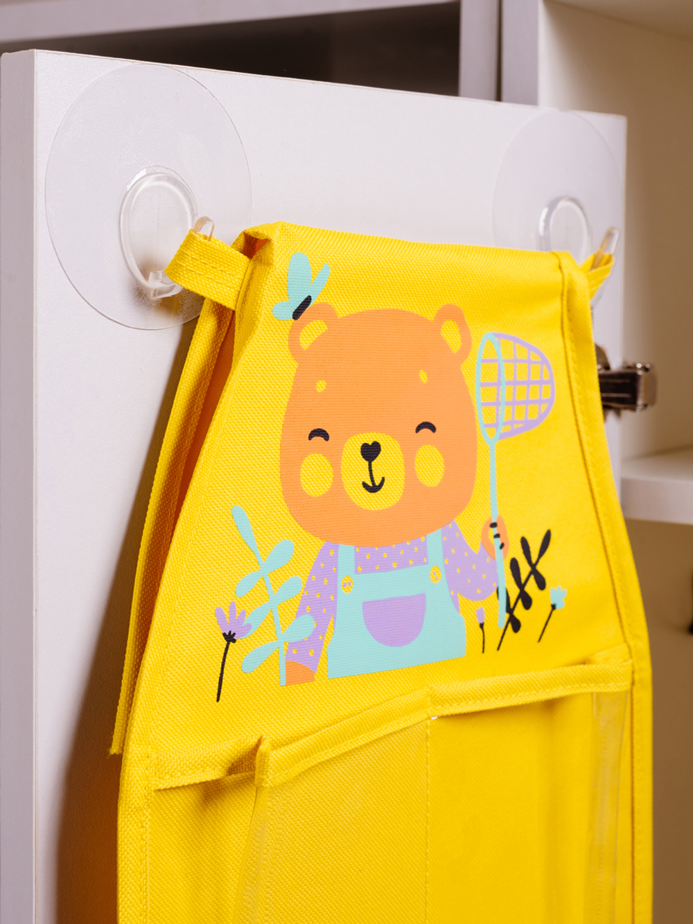 Кармашки для детского сада на липучке. Медвежонок