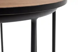 "Эквадор" журнальный стол из HPL круглый Ø40 H55, каркас из алюминия темно-серый (RAL 7024) муар, цвет столешницы "дуб"