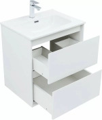 Тумба с раковиной Aquanet Милан 336367/254363 60 белый глянец
