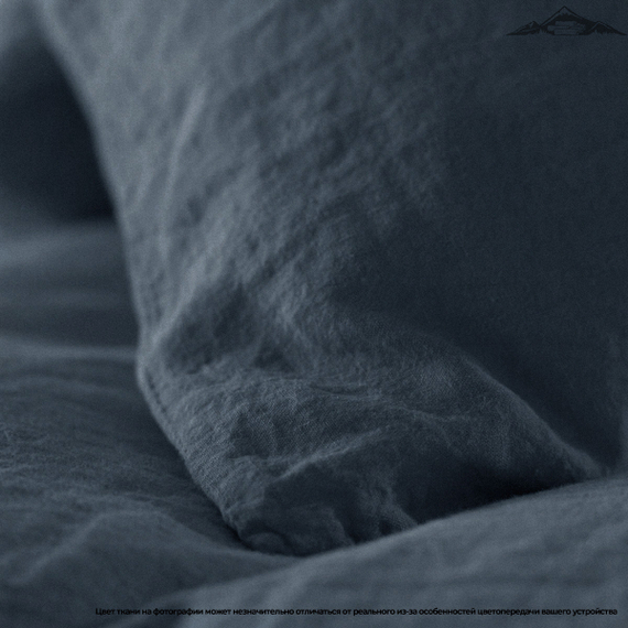 Вареный (стираный) хлопок, цв.Графитово-синий меланж | ш.250 см | 145 г/м² | хлопок-100%