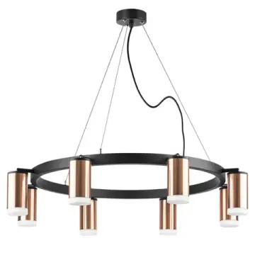 Люстра подвесная с акрилом 8*GU10 LR0183080 черный/медь Rullo Lightstar