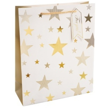 Пакет подарочный, Золотой принт, Дизайн №1, Металлик, 41,5*30*12 см, 1 шт.