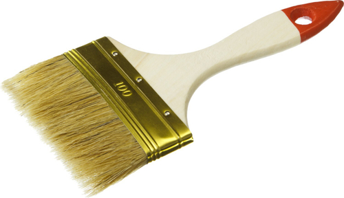 Кисть плоская ЗУБР ″УНИВЕРСАЛ-ОПТИМА″, светлая щетина, деревянная ручка, 100мм