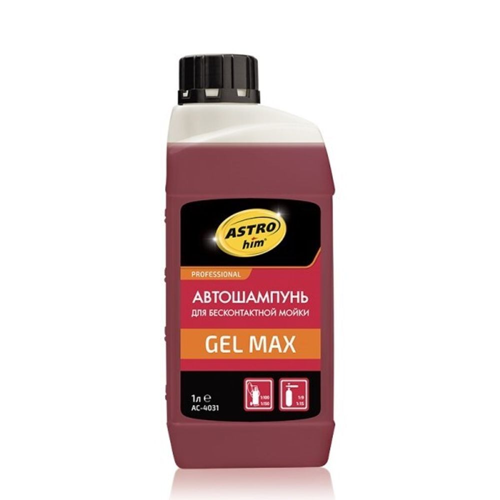 Шампунь для бесконт. мойки 1 л.  Professional Gel Max  концентрат (ASTROhim)