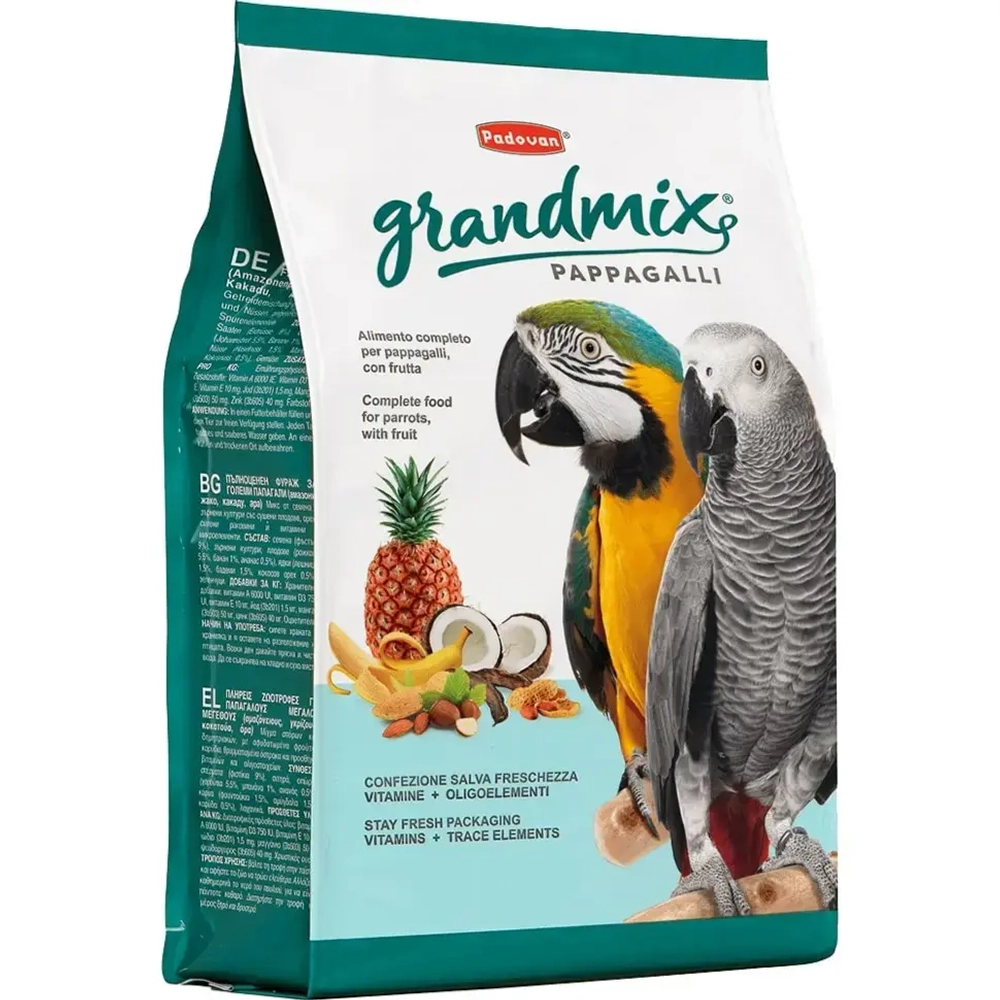 Padovan grandmix pappagalli корм для крупных попугаев комплексный основной - 2 кг