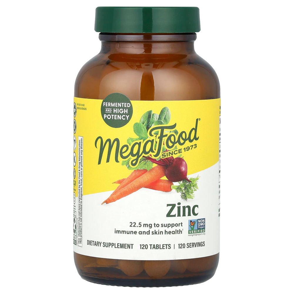 MegaFood, цинк, 22,5 мг, 120 таблеток