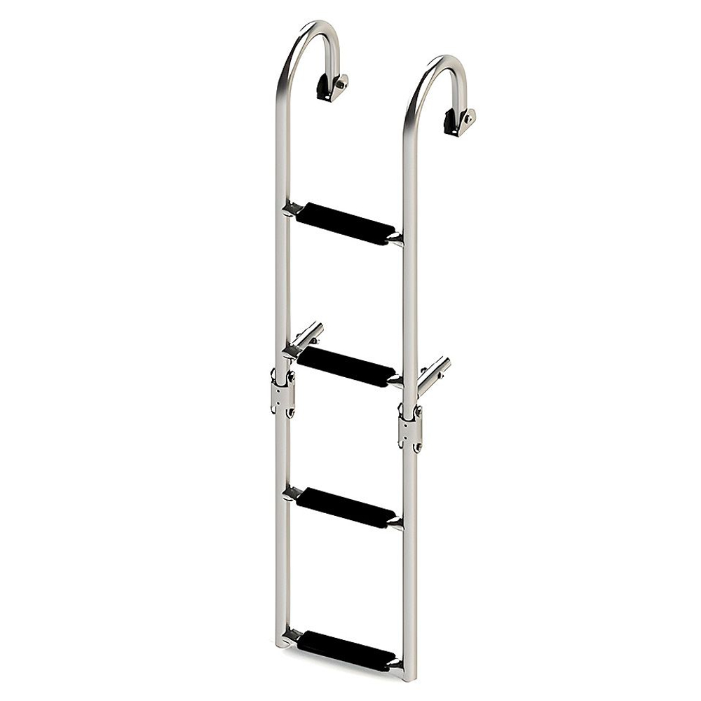 Трап складной с горизонтальным креплением, 4 черных ступени (ширина 220 мм.) (10269516)