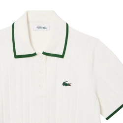 Женское теннисное поло Lacoste Short Sleeved Collar Golf Sweater - flour/green