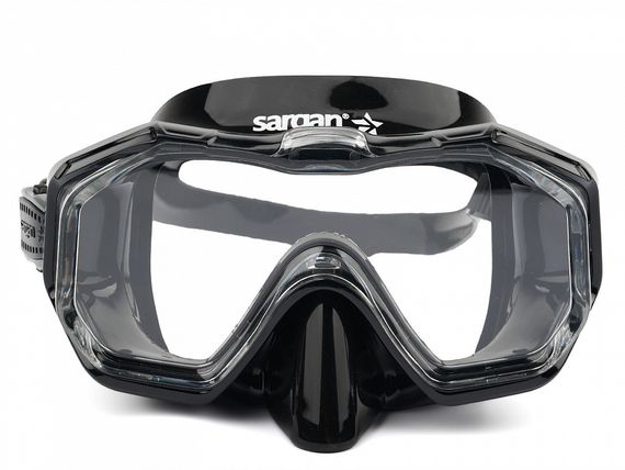 Набор маска+трубка в сумке Sargan Панорама-М черный/черный