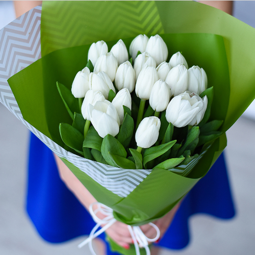 Купить Тюльпаны белые от 9шт