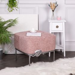 Банкетка Monstera Deliciosa (Монстера) Квадро Фламинго Античное серебро