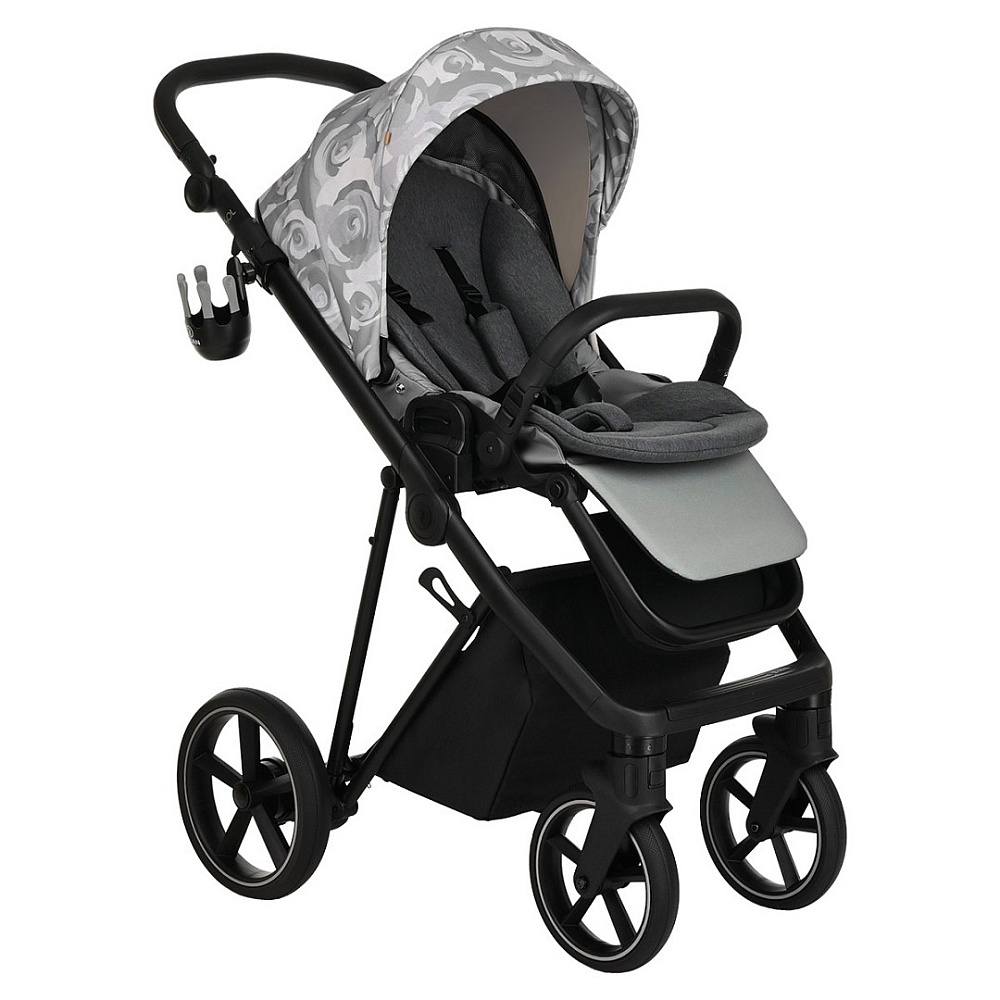 Детская коляска Roan Sol Flowers 2 в 1 RSF/5002 Gray/Black