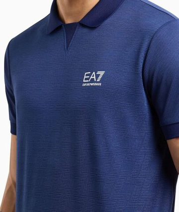 Мужское теннисное поло EA7 Man Jersey - небесный