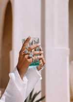 Кольцо «Дуо» с аквамарином и белым топазом