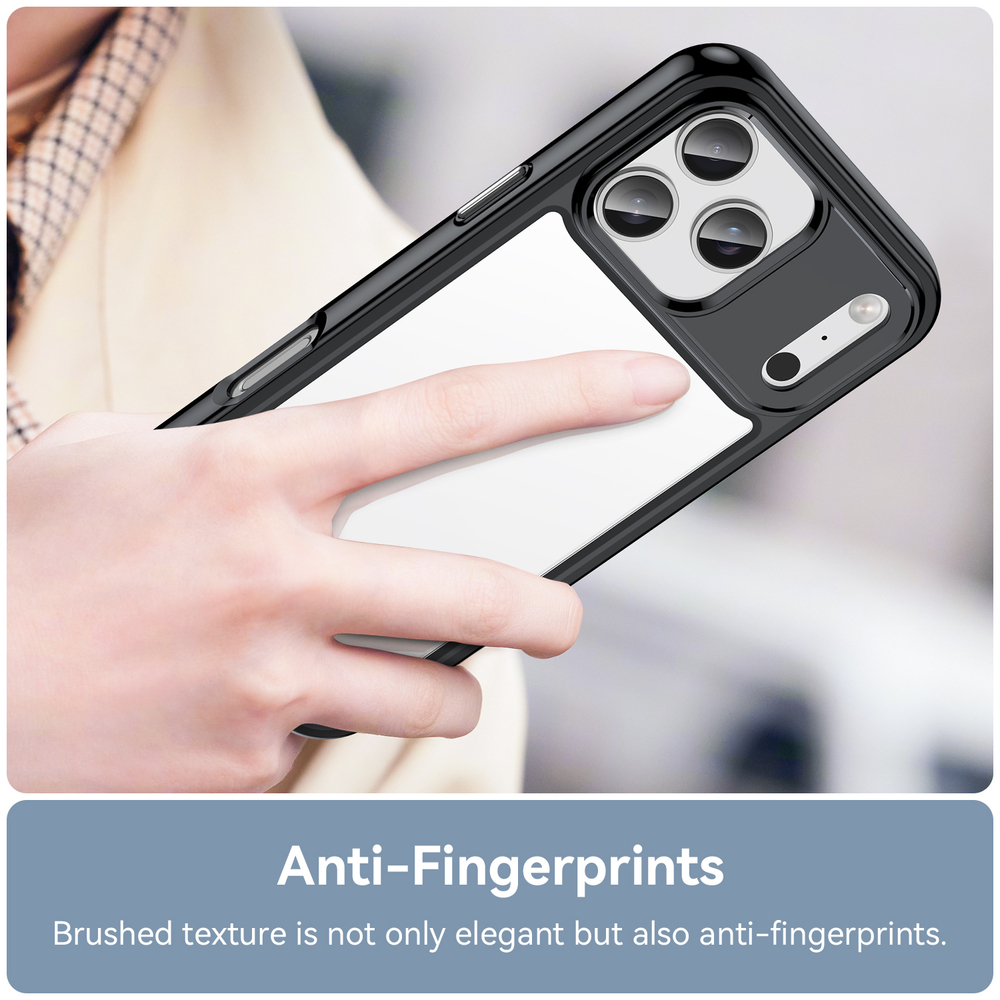 Противоударный чехол для iPhone 17 Pro Max, усиленные защитные рамки черного цвета