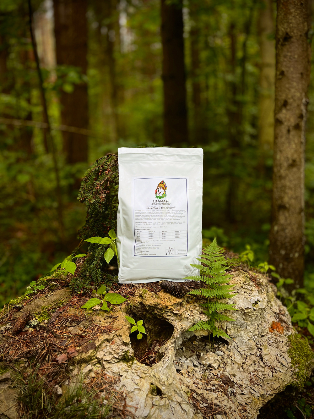 Сухой корм SHAMAN "Дух дикой природы" Ягненок с осетриной 5 кг; мелкая гранула; для взрослых собак; Класс Холистик