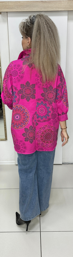 Яркий, цветной, джинсовый жакет-рубашка