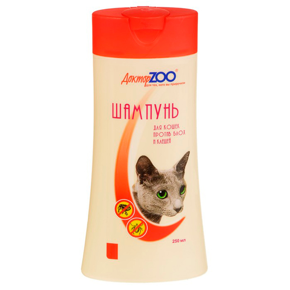 Шампунь Доктор ZOO против блох и клещей, для кошек, 250 мл.