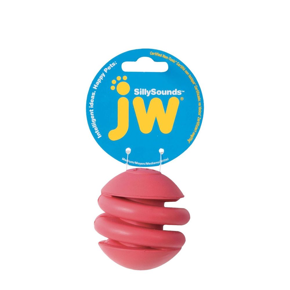 Игрушка J.W. для собак спиральный мяч с пищалкой средний