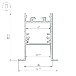 Профиль SL-COMFORT-3542-F-2000 ANOD (Arlight, Алюминий) 031764