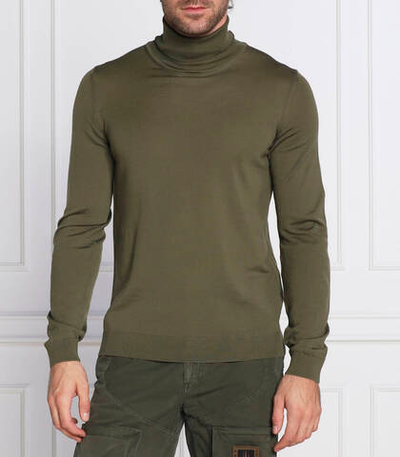 Хлопковый гольф musso-p BOSS BLACK - оливковый(50468262)