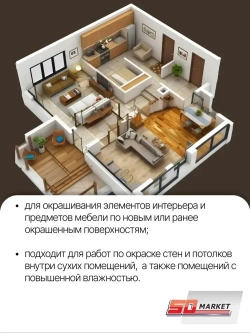 Краска для мебели и стен цвет шоколад 750 гр , SOLEX