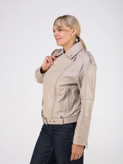 Кожаная куртка демисезонная косуха оверсайз