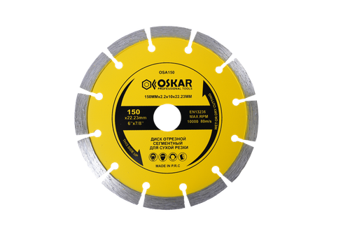 ДИСК АЛМАЗНЫЙ OSKAR ОТРЕЗНОЙ 150Х22.2ММ OSA150