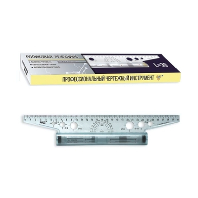 Роликовая рейсшина 30см (мет. ролик, картонная упаковка) (Пчелка)