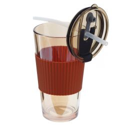 GAEM Стакан с трубочкой, 490 мл, L8,5 W8,5 H14,5 см, 2в.