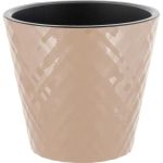 Горшок для цветов InGreen Manhattan D280мм, 11л c дренажной вставкой, молочный шоколад