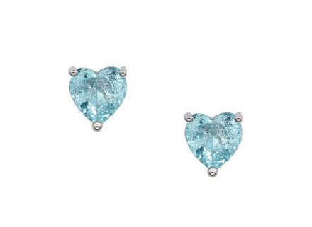 Серьги Голубое Сердце 9мм, (эффект битого стекла)