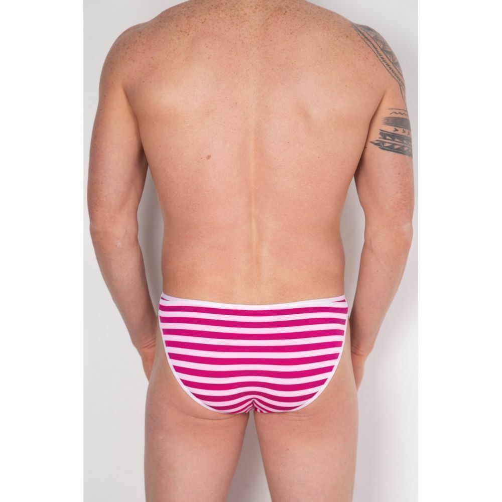 Мужские трусы слипы белые в розовую полоску Cosmos Colors FM20_WP