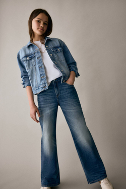 H&M Джинсы Baggy Fit Bootcut, синий