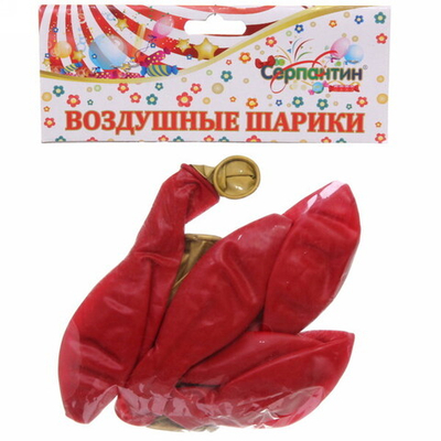 Воздушные шары «Фантазия» 5шт 12»/30см красный
