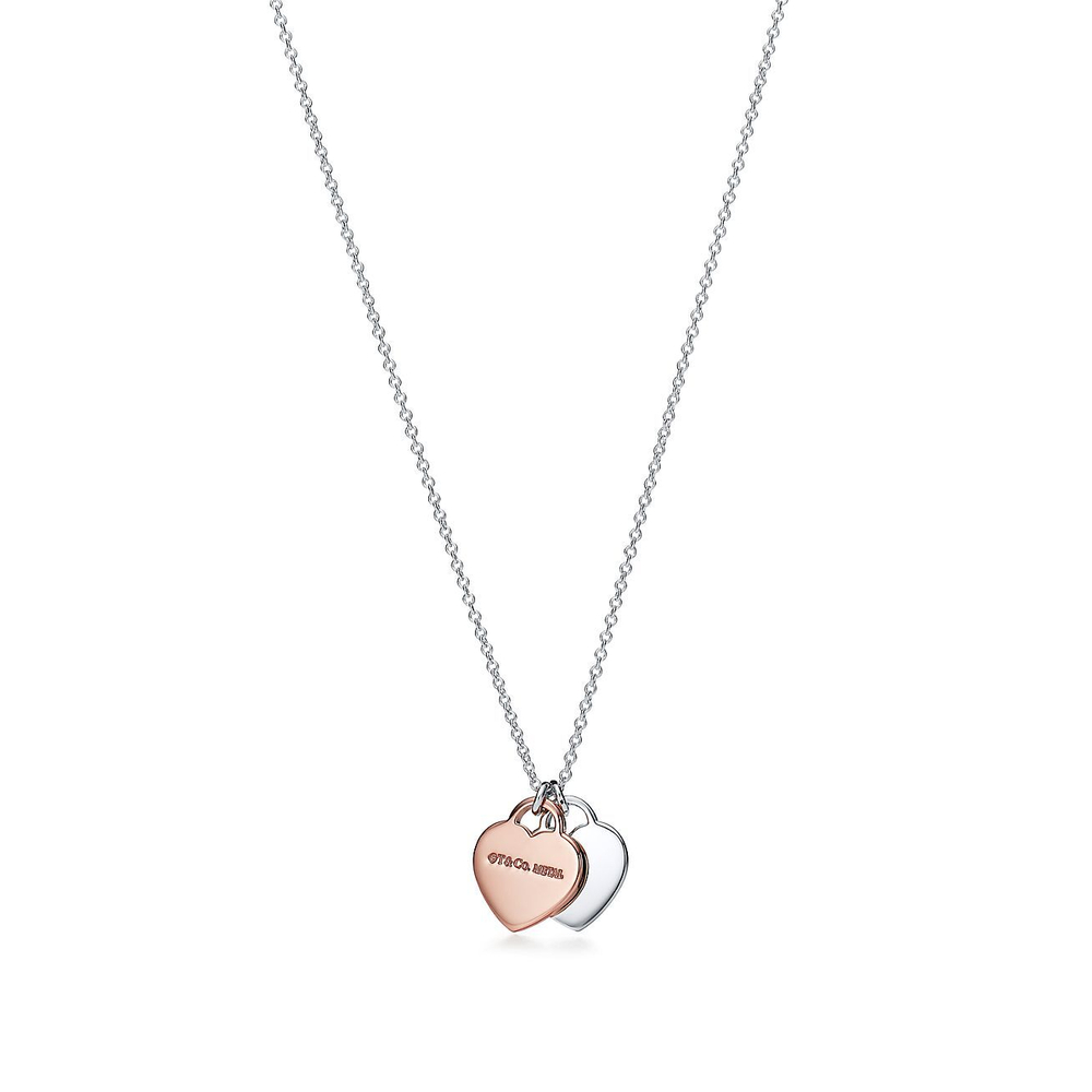 Подвеска из серебра и Rubedo, Tiffany 💠двойные сердечки , В наличии