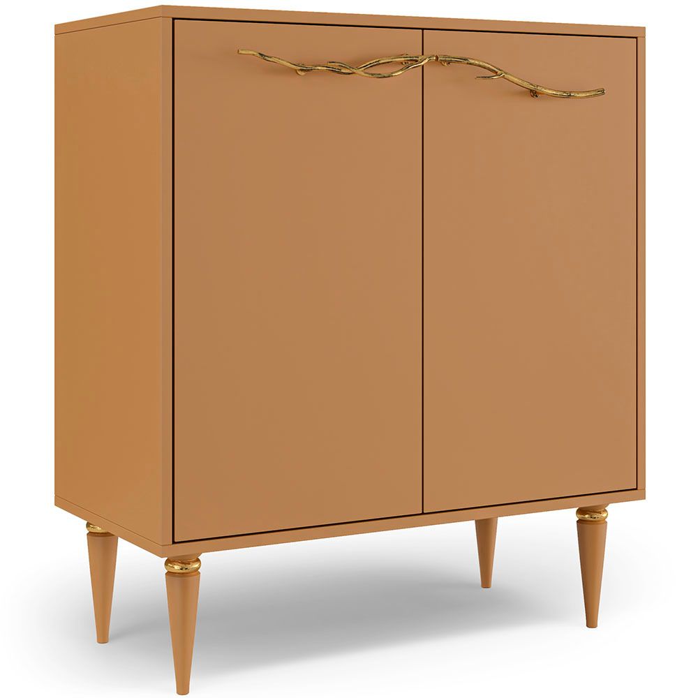 Комод Арт Колор matte Классик Голд с 2 полками Томленый оранжевый матовый