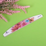 Пилка для ногтей наждачная в пакете «Professional - Flowers» абр. 100/100, полумесяц, цвет в ассортим., 17,8*2,8*0.04см