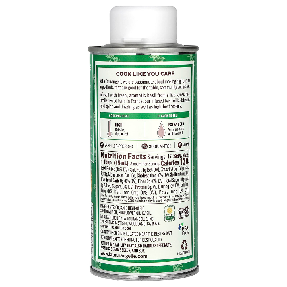 La Tourangelle, базиликовое масло, 250 мл (8,45 жидк. унции)